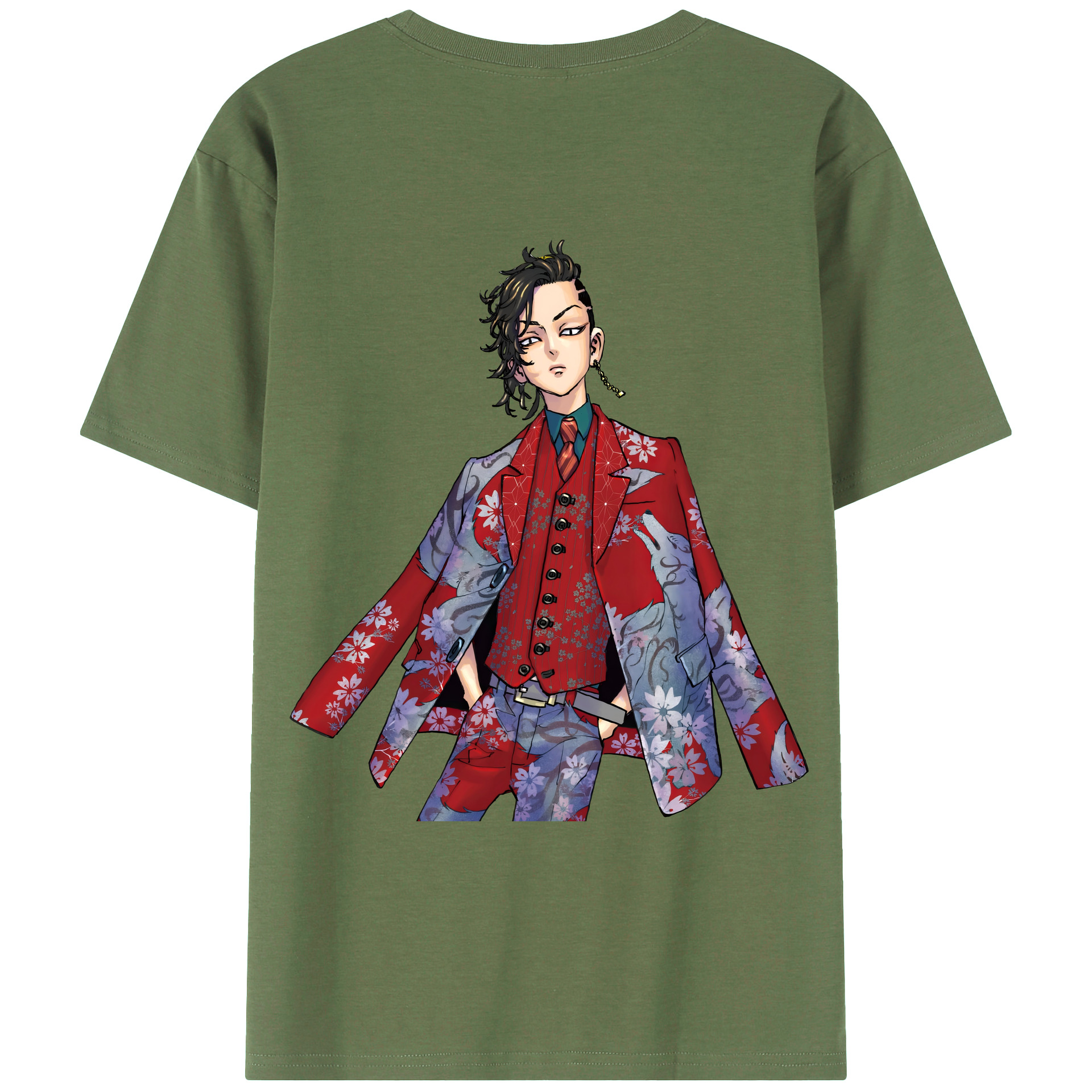 （画像用） 東京リベンジャーズ Tokyo Revengers 綿100％ メンズ半袖Tシャツ（バックプリント） 通気性